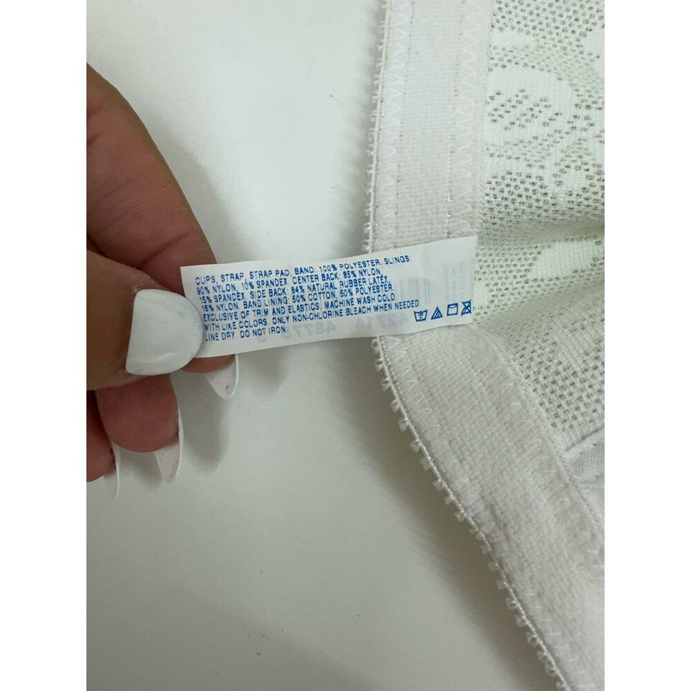 Playtex 18 Hour Womens Bra Size 44D White Front Clasp Wirefree 4695 - Picture 5 of 9